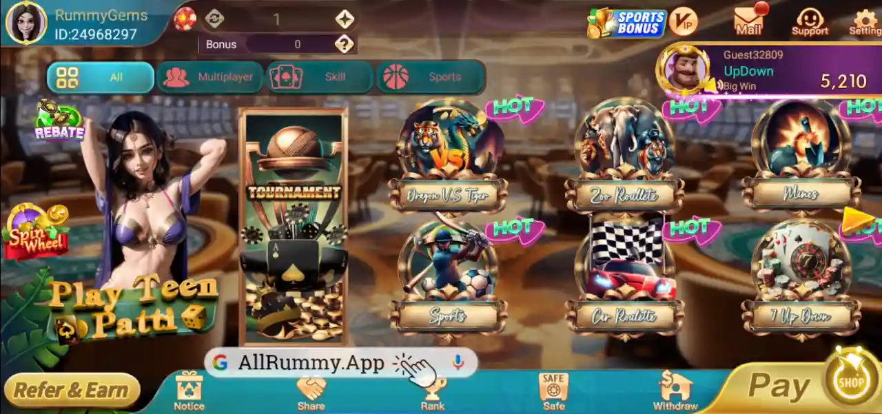 Rummy Gems VIP All Games